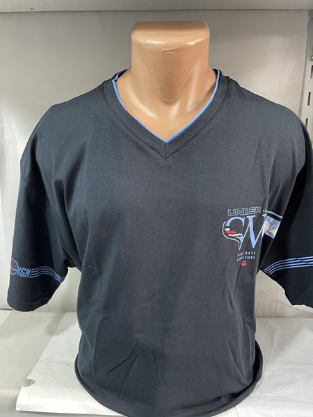 Футболка Sabihina (6XL-9XL) SB655 black-l.blue (лето)
