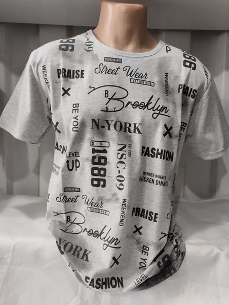 Футболка Panda (2XL-5XL) 1654 grey (лето)