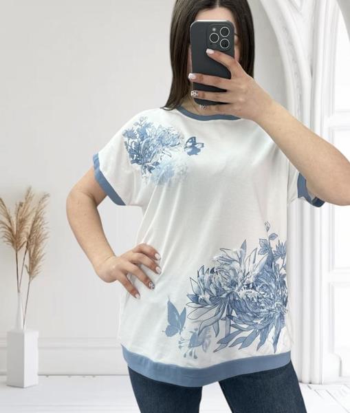 Футболка G.L.S.A (48-56) 25019 white-l.blue (лето)