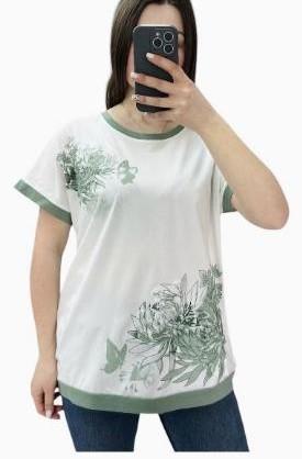 Футболка G.L.S.A (48-56) 25019 white-green (лето)