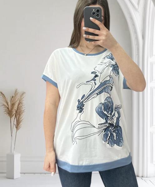 Футболка G.L.S.A (48-56) 25018 white-l.blue (лето)