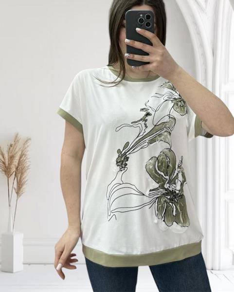 Футболка G.L.S.A (48-56) 25018 white-mint (лето)