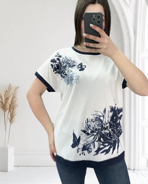 Футболка Ekvato (48-56) 25019 white-navy (лето)