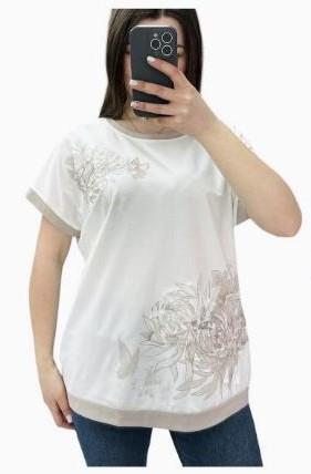 Футболка Ekvato (48-56) 25019 white-beige (лето)