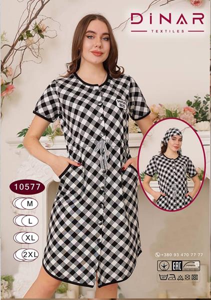 Халат sss Annet (M-2XL) DO10577 white-black (лето)
