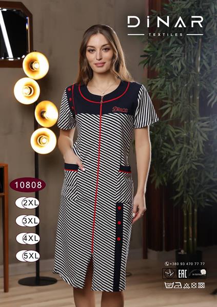 Халат sss Annet (2XL-5XL) DO10808 white-navy (лето)
