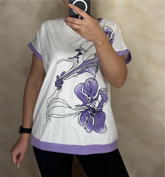 Футболка Shipi (M-2XL) 25018 white-lilac (лето)