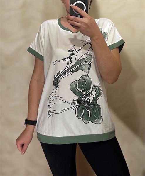 Футболка Shipi (M-2XL) 25018 white-green (лето)