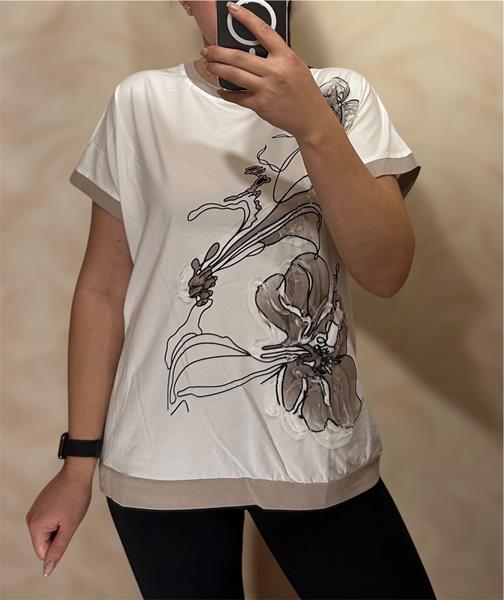 Футболка Shipi (M-2XL) 25018 white-beige (лето)