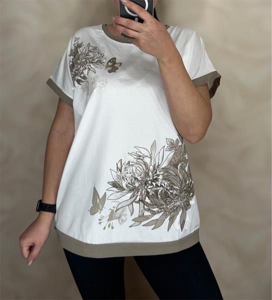 Футболка Shipi (M-2XL) 25019 white-khaki (лето)
