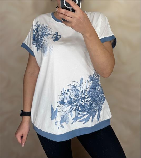 Футболка Shipi (M-2XL) 25019 white-l.blue (лето)