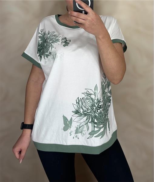Футболка Shipi (M-2XL) 25019 white-green (лето)