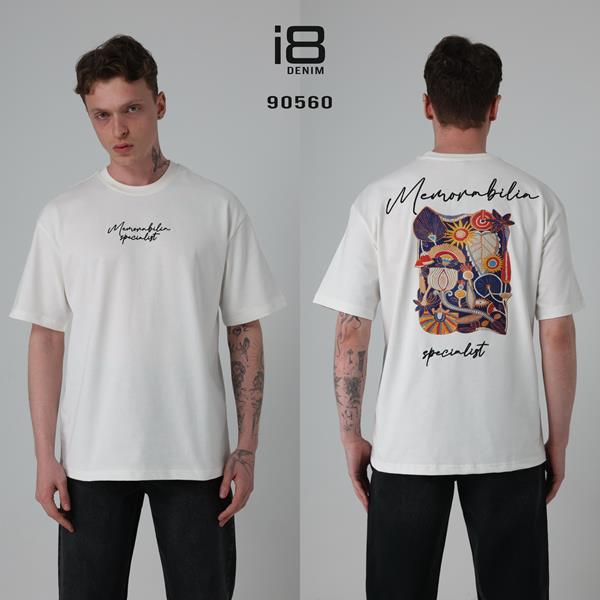 Футболка Three Black (S-XL) 90560 white (лето)