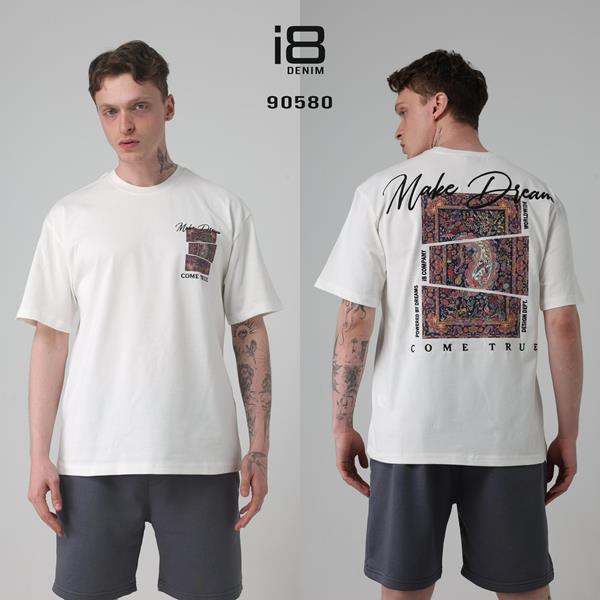 Футболка Three Black (S-XL) 90580 white (лето)