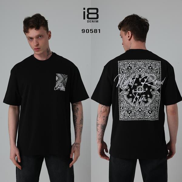 Футболка Three Black (S-XL) 90581 black (лето)