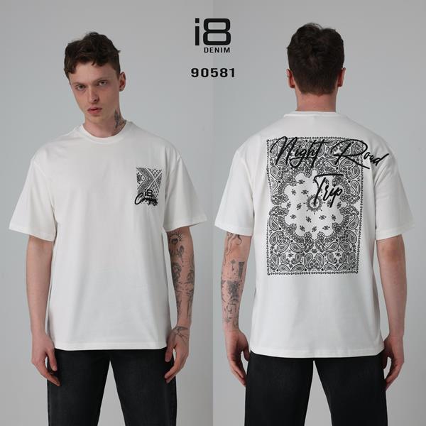 Футболка Three Black (S-XL) 90581 white (лето)