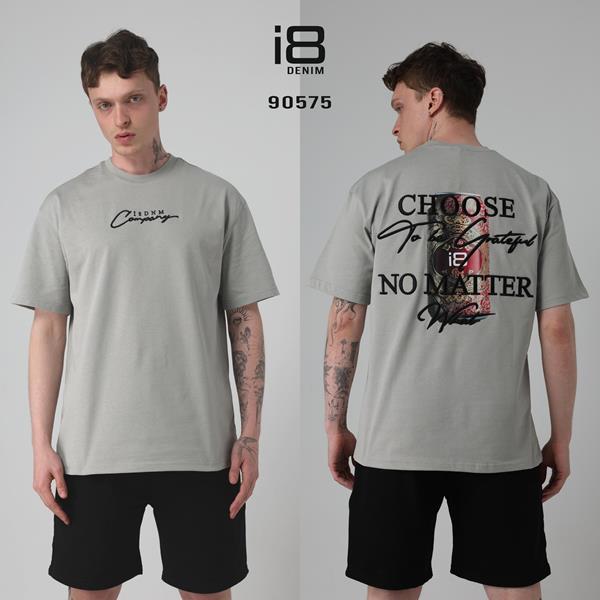 Футболка Three Black (S-XL) 90575 grey (лето)
