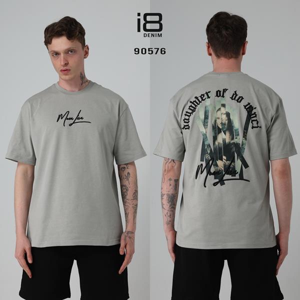 Футболка Three Black (S-XL) 90576 grey (лето)