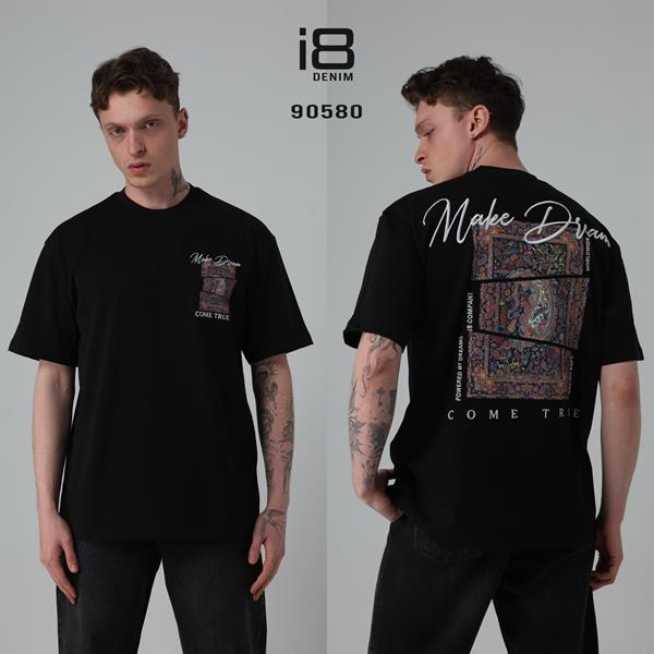 Футболка Three Black (S-XL) 90580 black (лето)