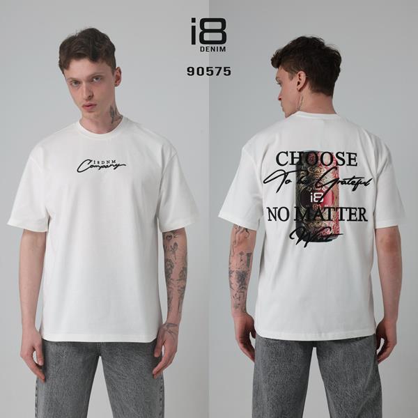 Футболка Three Black (S-XL) 90575-1 white (лето)