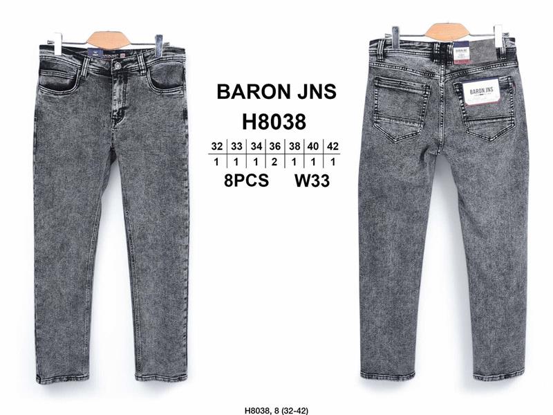 Джинсы God Baron (32-42) 8038 grey (деми)