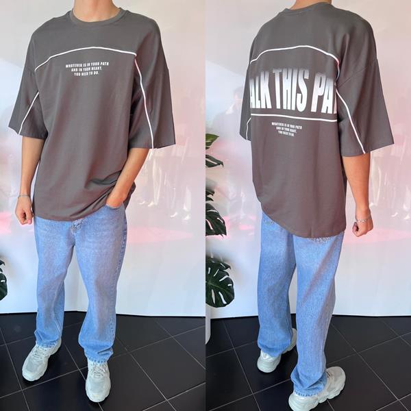 Футболка Three Black (S-XL) 2028 grey (лето)