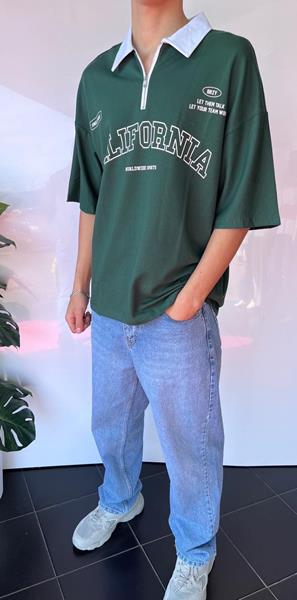 Футболка Three Black (S-XL) 2039 green (лето)