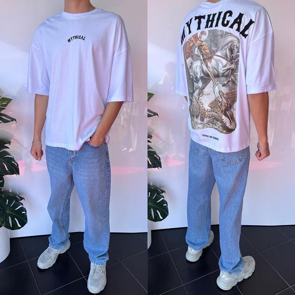 Футболка Three Black (S-XL) 2058 white (лето)