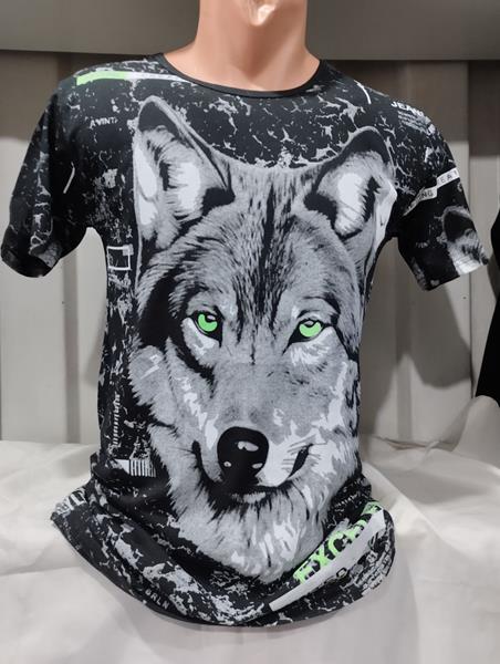 Футболка Panda (M-2XL) 1728 black (лето)