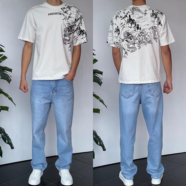 Футболка Three Black (S-XL) 2130 white (лето)
