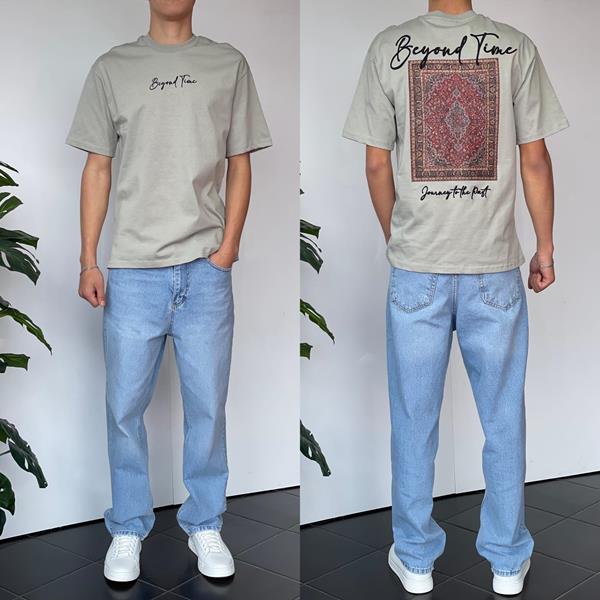 Футболка Three Black (S-XL) 2132 grey (лето)