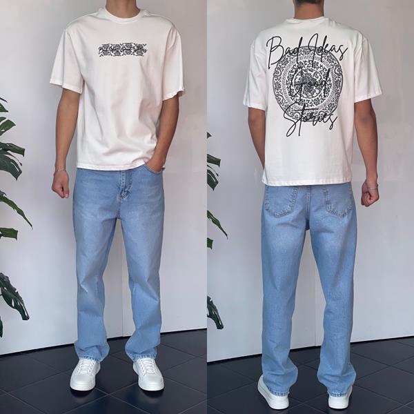Футболка Three Black (S-XL) 2140 white (лето)