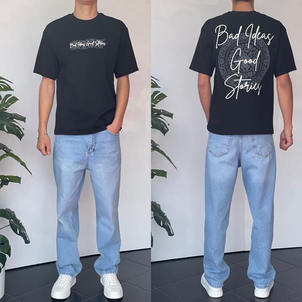 Футболка Three Black (S-XL) 2141 black (лето)