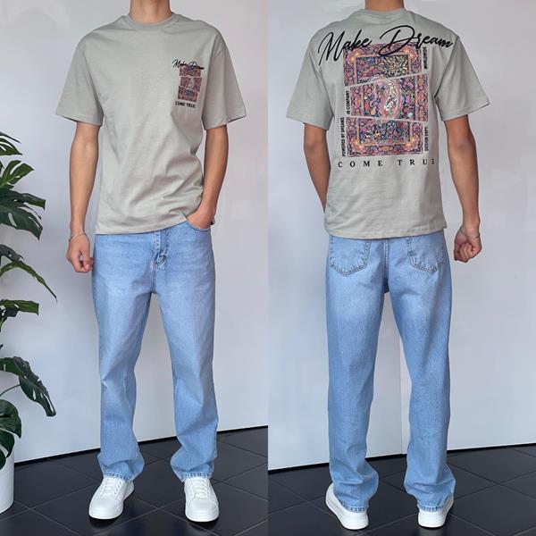 Футболка Three Black (S-XL) 2144 grey (лето)