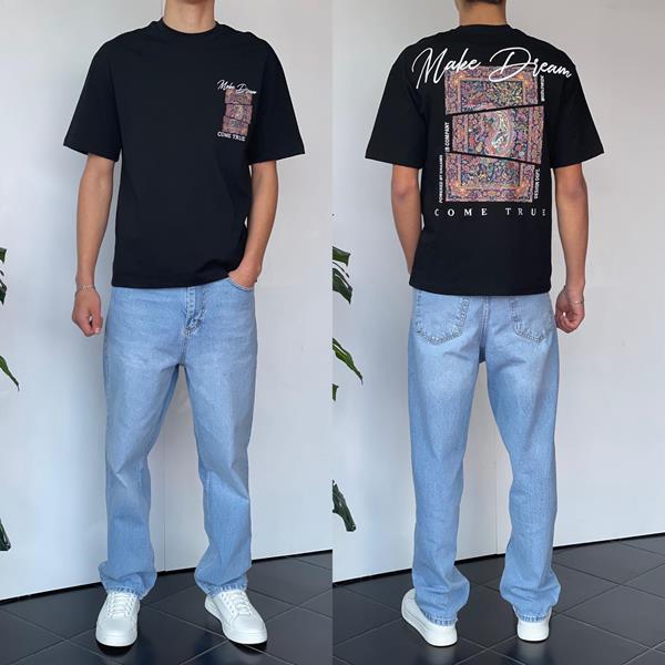 Футболка Three Black (S-XL) 2146 black (лето)
