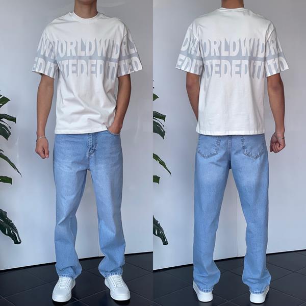 Футболка Three Black (S-XL) 2147 white (лето)