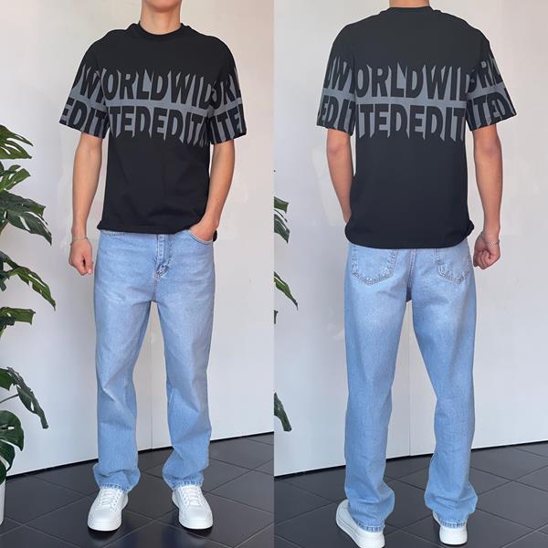 Футболка Three Black (S-XL) 2148 black (лето)