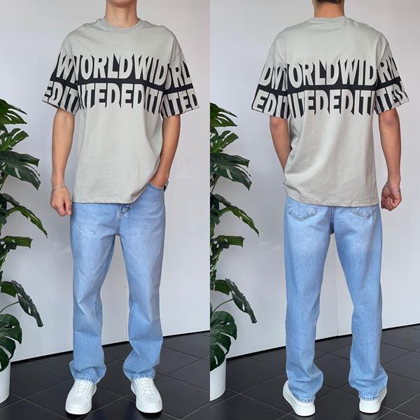 Футболка Three Black (S-XL) 2150 grey (лето)