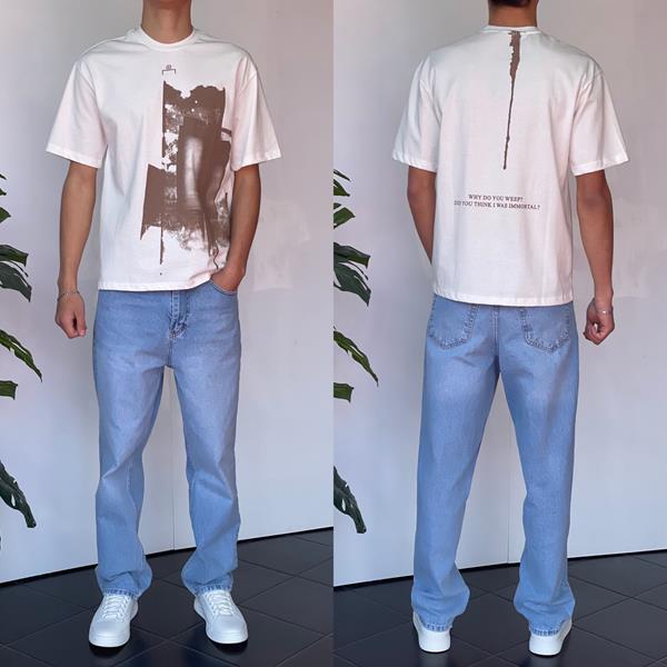 Футболка Three Black (S-XL) 2186 white (лето)