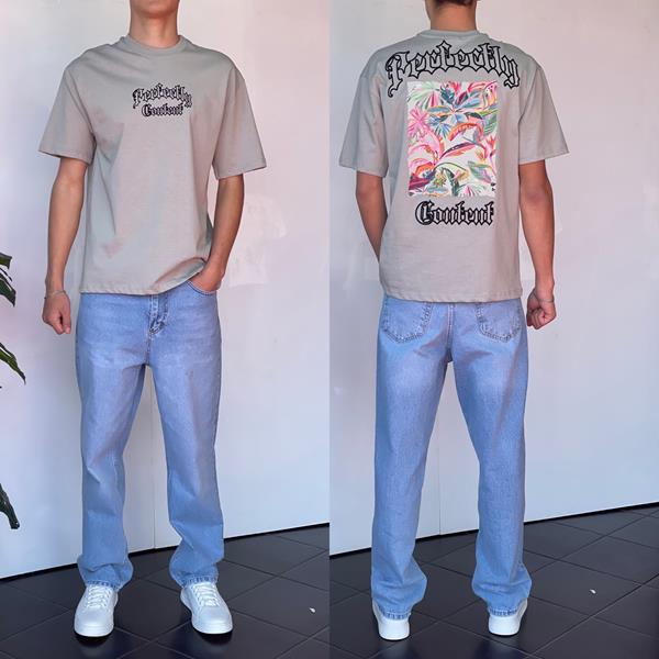 Футболка Three Black (S-XL) 2195 grey (лето)