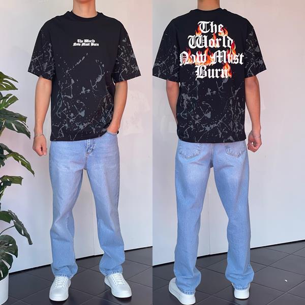 Футболка Three Black (S-XL) 2198 black (лето)