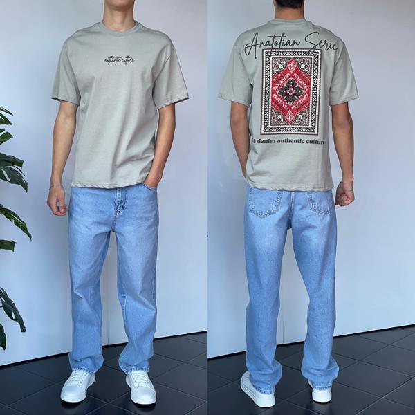 Футболка Three Black (S-XL) 2201 grey (лето)
