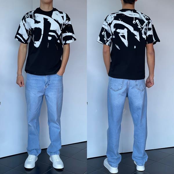 Футболка Three Black (S-XL) 2210 black (лето)