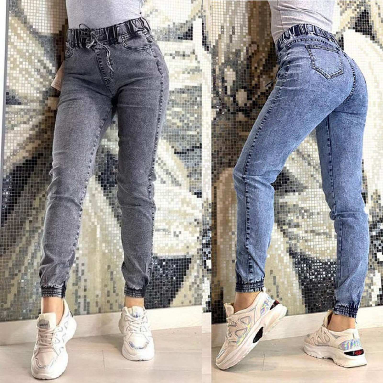 Джинсы Hoan (M-3XL) 1075-7 mix (деми)