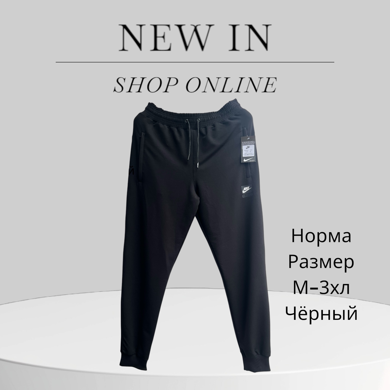 Штаны спорт Hai (M-3XL) H213 black (деми)
