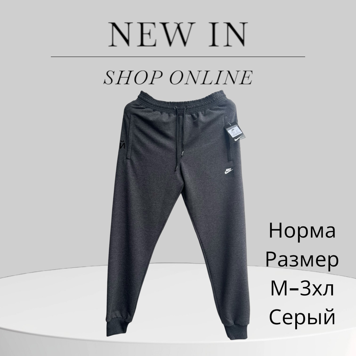 Штаны спорт Hai (M-3XL) H214 grey (деми)