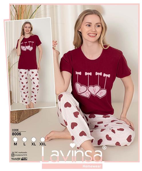 Пижама Disneyopt (M-2XL) 8006 wine (лето)