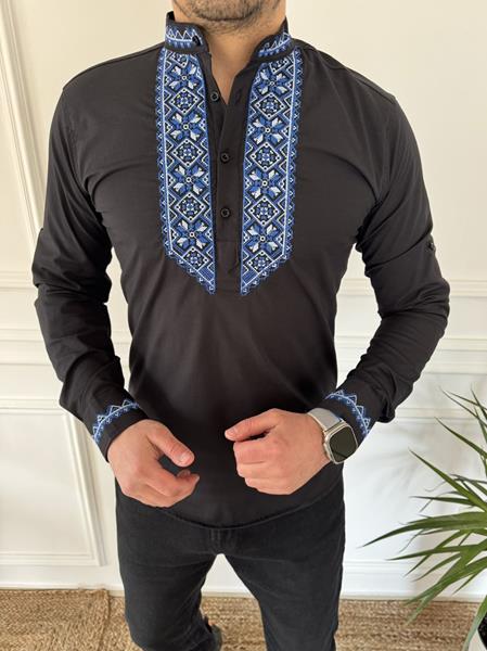 Вышиванка Nik (S-3XL) 55953 black (деми)