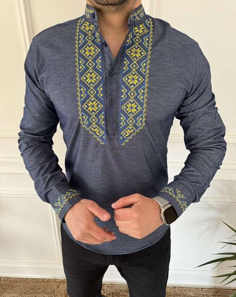 Вышиванка Nik (S-3XL) 55955 blue (деми)