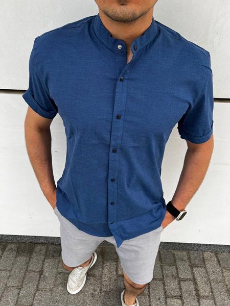Рубашка Nik (L-2XL) 55985 blue (лето)